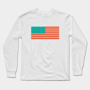 Mid Century Modern Americacn Flag Long Sleeve T-Shirt